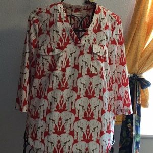 “Liz Claiborne”  Classy Printed  size L Blouse